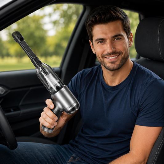 cordless handheld car vacuum cleaner™- cleans tight spaces blows away dust and inflates items