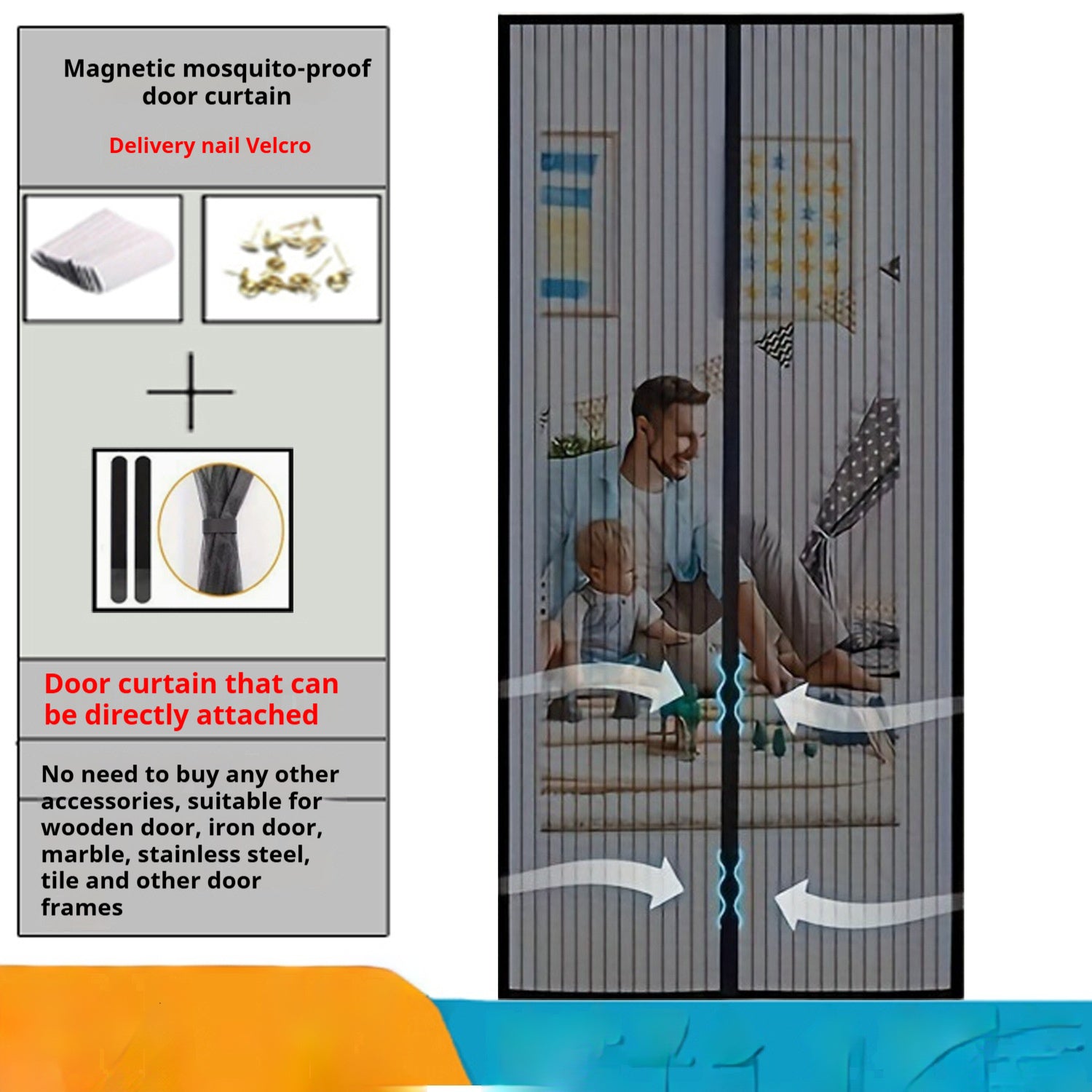 Door Curtain Magnetic Mosquito-proof Shade Curtain Summer