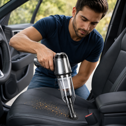 cordless handheld car vacuum cleaner™- cleans tight spaces blows away dust and inflates items