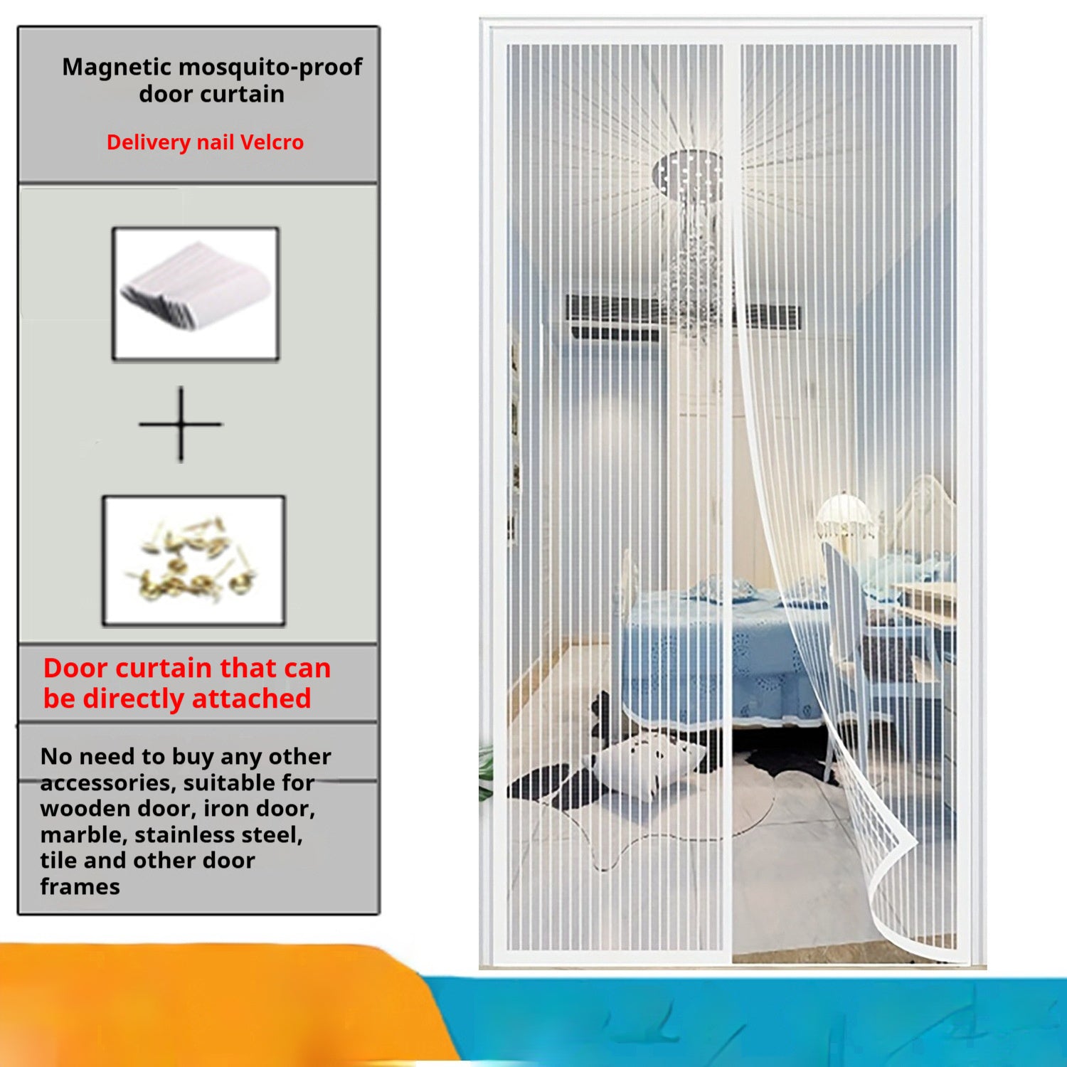 Door Curtain Magnetic Mosquito-proof Shade Curtain Summer