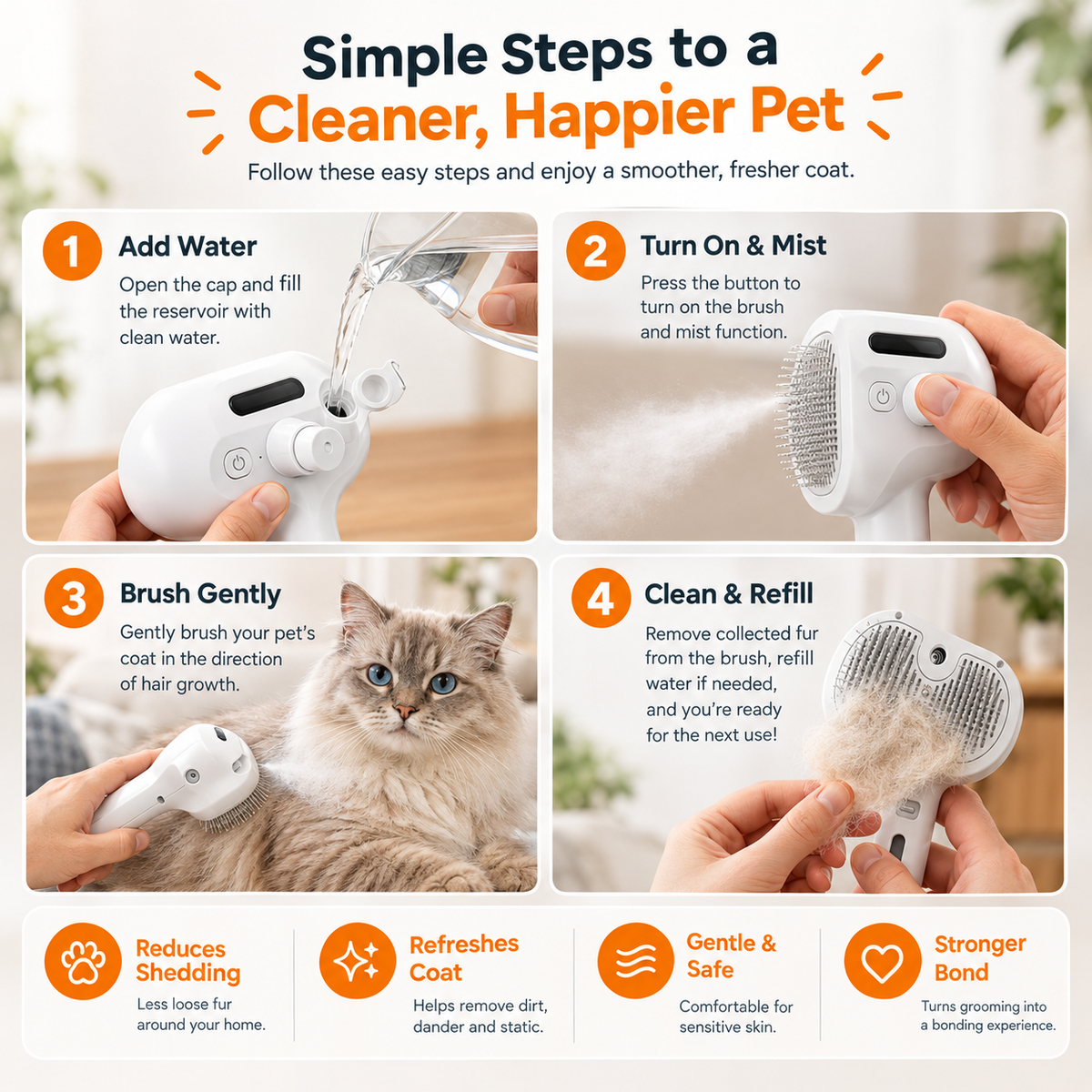 PetMist™ Self-Cleaning Comb