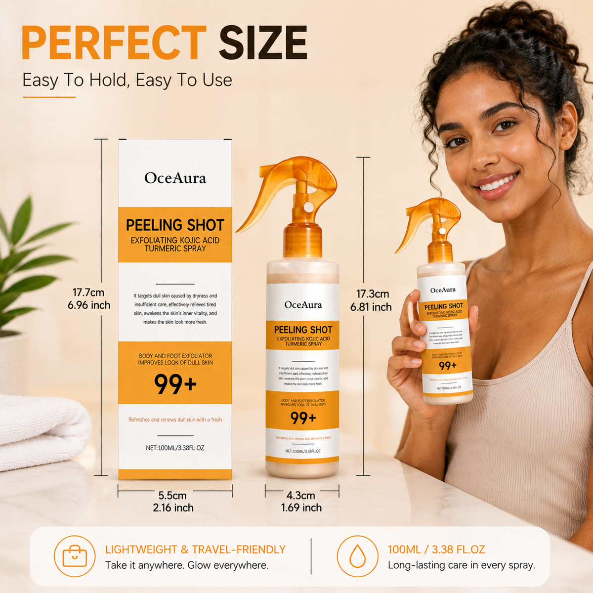 OCEAURA™- Peeling Shot Exfoliating Kojic Acid Turmeric Spray