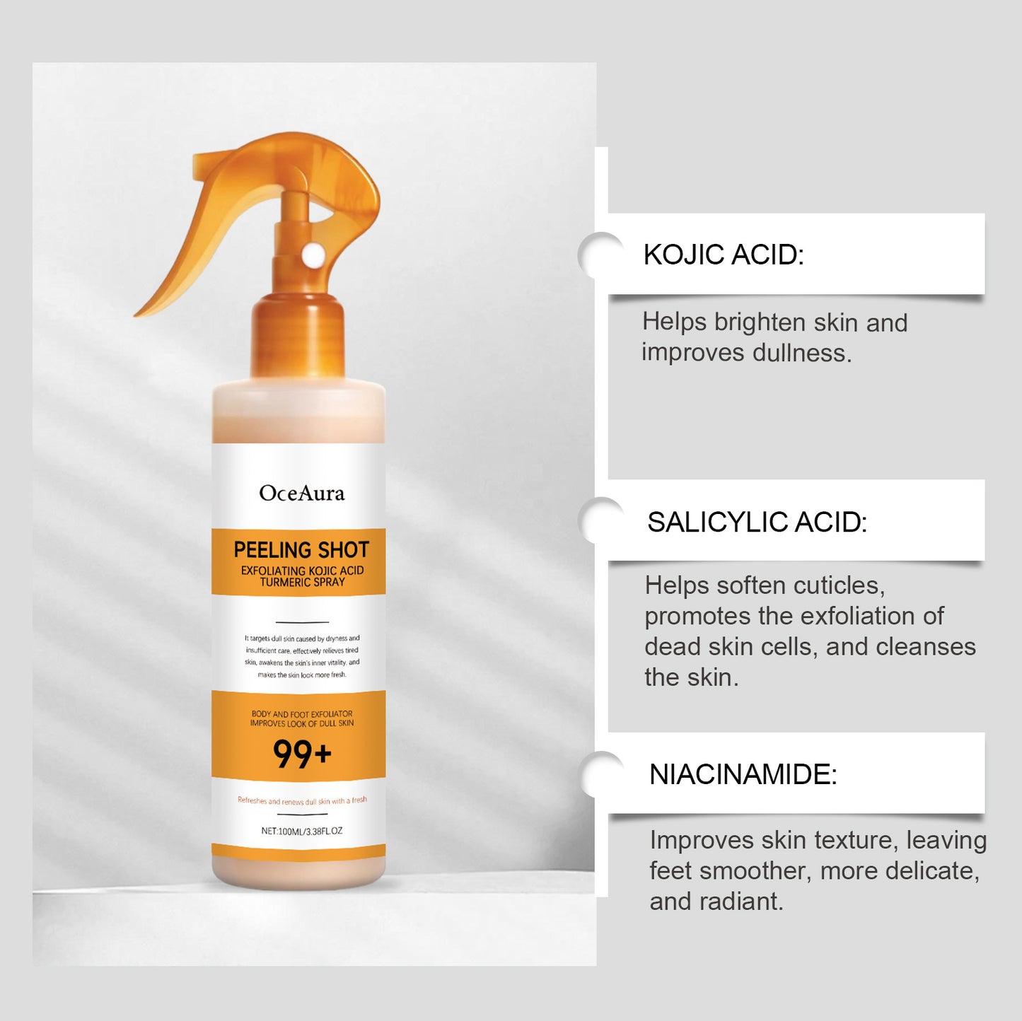 OCEAURA™️- Peeling Shot Exfoliating Kojic Acid Turmeric Spray