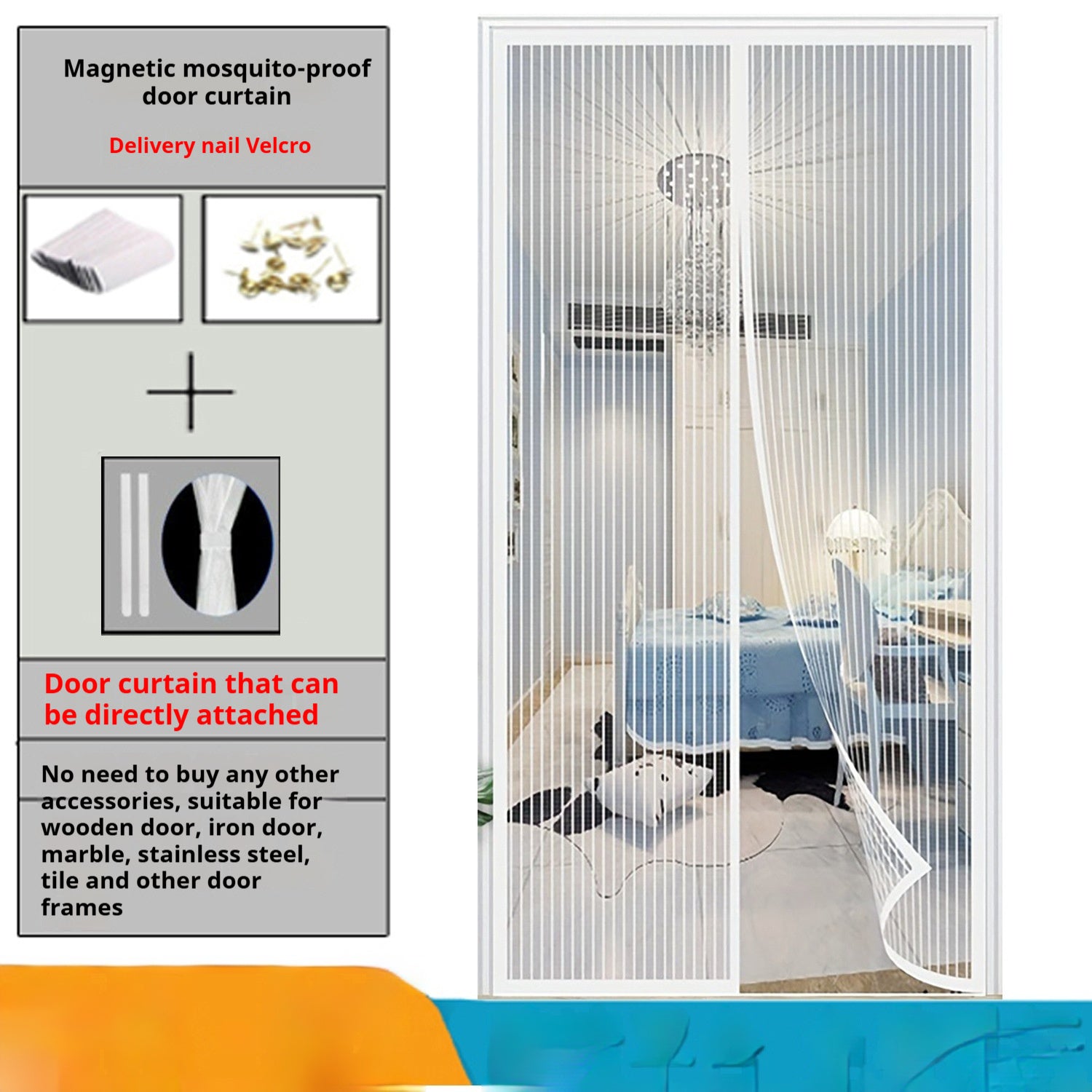 Door Curtain Magnetic Mosquito-proof Shade Curtain Summer