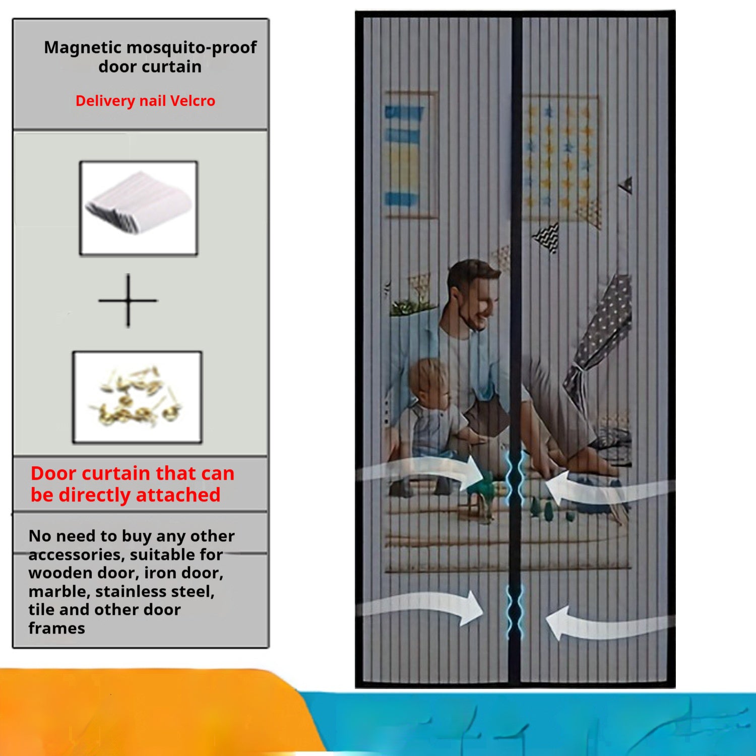 Door Curtain Magnetic Mosquito-proof Shade Curtain Summer